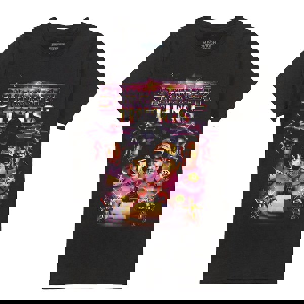 Stranger Things Unisex Adult Thunder Metal Band Group Shot T-Shirt - Black