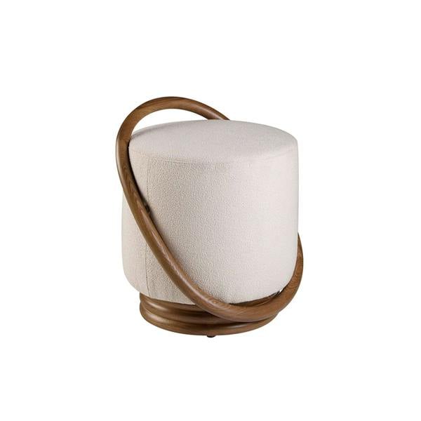 Angel Cerdá White fabric pouffe 5110