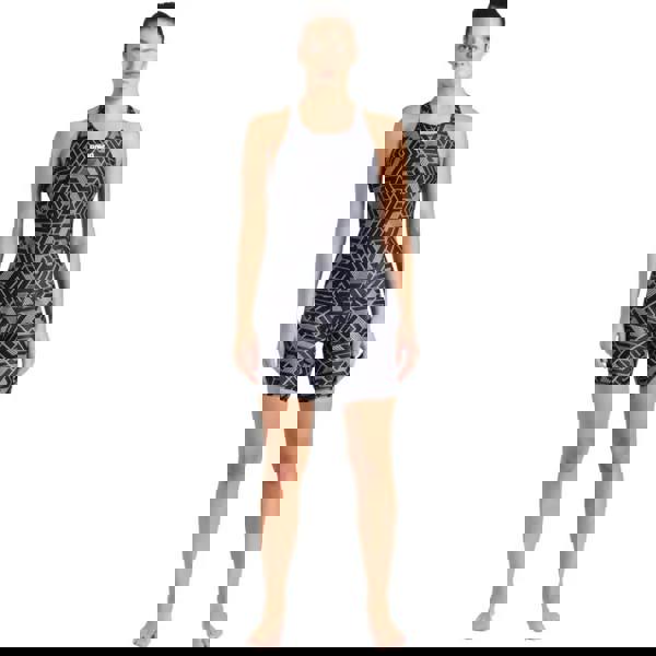 Arena Escape black and gray geometric racerback body kneesuit with maxlife eco