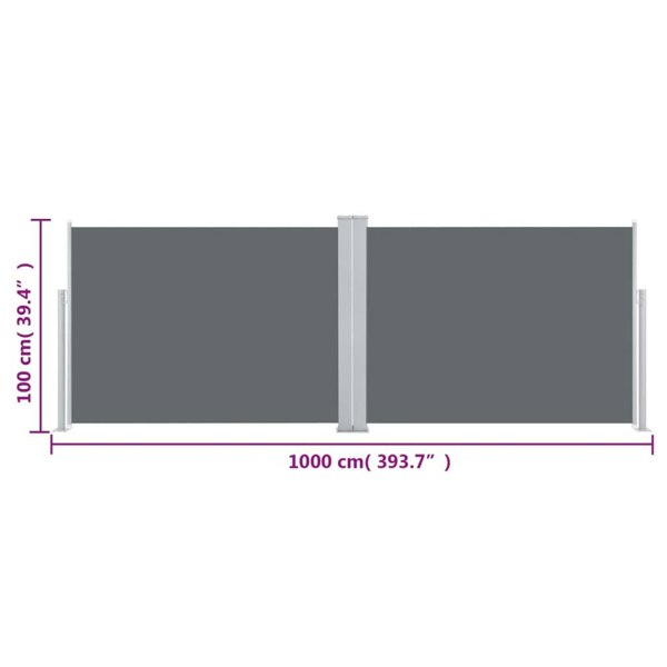 Berkfield Retractable Side Awning Anthracite 100x1000 cm