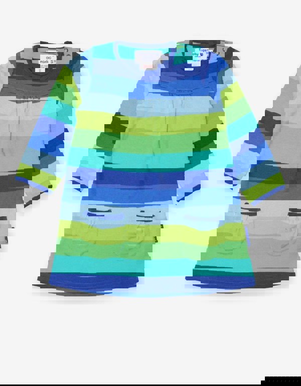 Organic Blue Multi Stripe Dress - Toby Tiger UK Retail