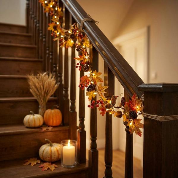 Garden Greatness 5M Autumnal Acorn Maple Leaf Pinecone LED Garland