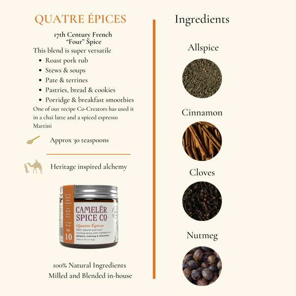 Camelēr Spice Co. Quatre Epices - 17th Century French Mixed Spice Blend