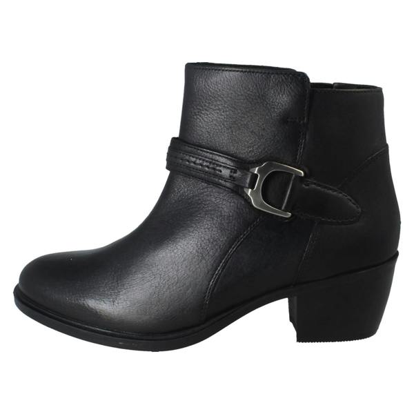 Clarks Ladies Clarks Zip Fastening Block Heeled Smart Casual Ankle Boots Neva Buckle