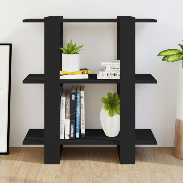 Berkfield Book Cabinet/Room Divider Black 80x30x87 cm