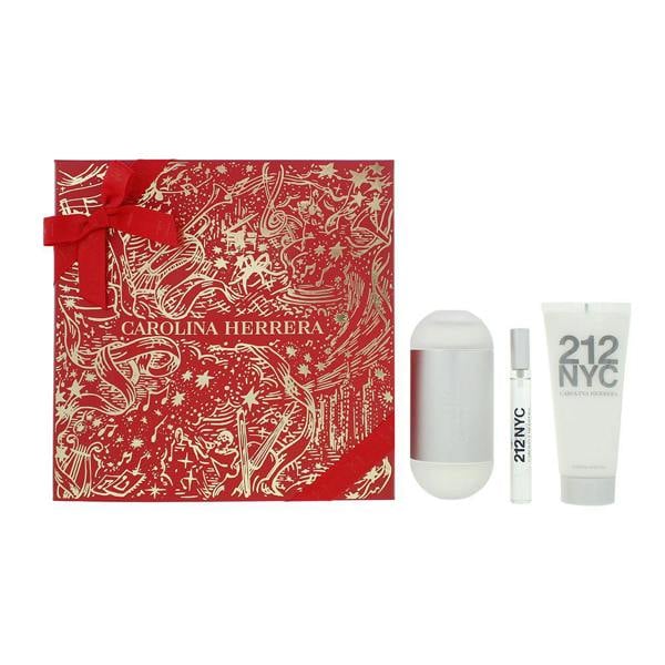 212 Carolina Herrera 212 Nyc 3 Piece Gift Set: Eau de Toilette 100ml - Eau de Toilette 10ml - Body Lotion 100ml