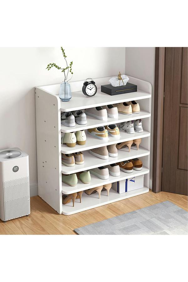 Living and Home 6-Tier Shoe Rack Wooden Shoe Cabinet for Entryway