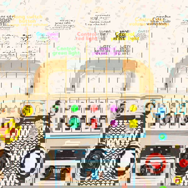 deAO Toys Wooden LED Radio Music Toy Interactive Light & Sound Activity Board