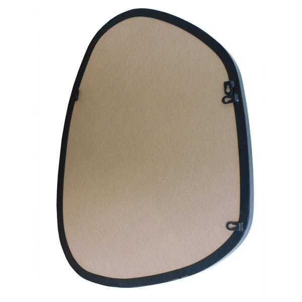 Exclusive Mirrors Modern Black Pebble Metal Wall Mirror - 71cm x 55cm