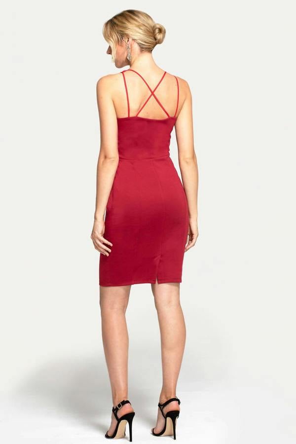 HotSquash Spaghetti Strap Ponte Dress