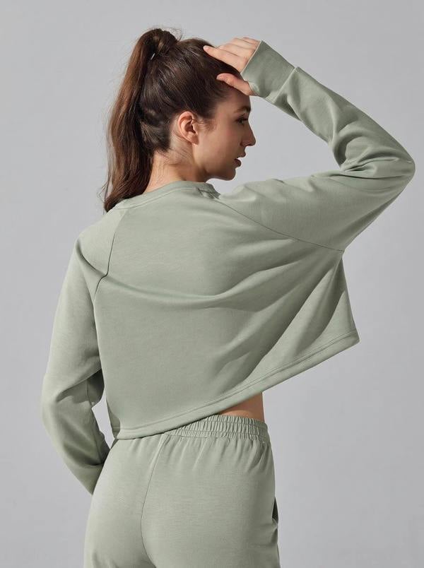 Anniou Women's Cropped Drawstring Sweat Set