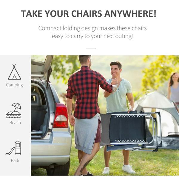 Folding reclining lounge chair with carry bag for easy transport outdoors
