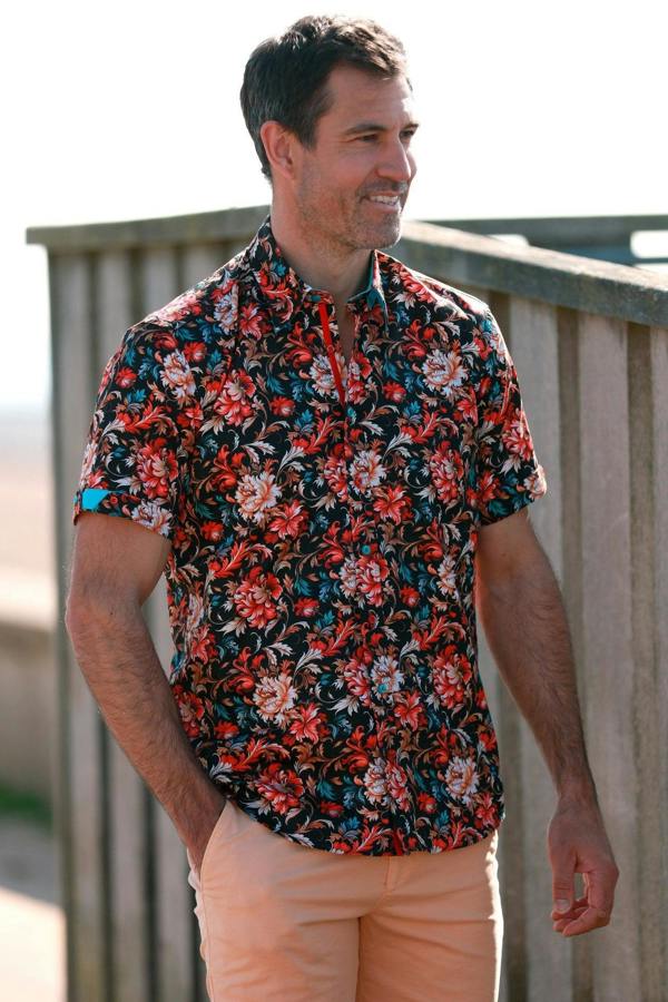 BAROQUE BLOOM SHORT SLEEVE SHIRT – Premium Men's Patterned Shirt by Claudio Lugli | Bold Design, Tailored Fit, Best Printed Shirts