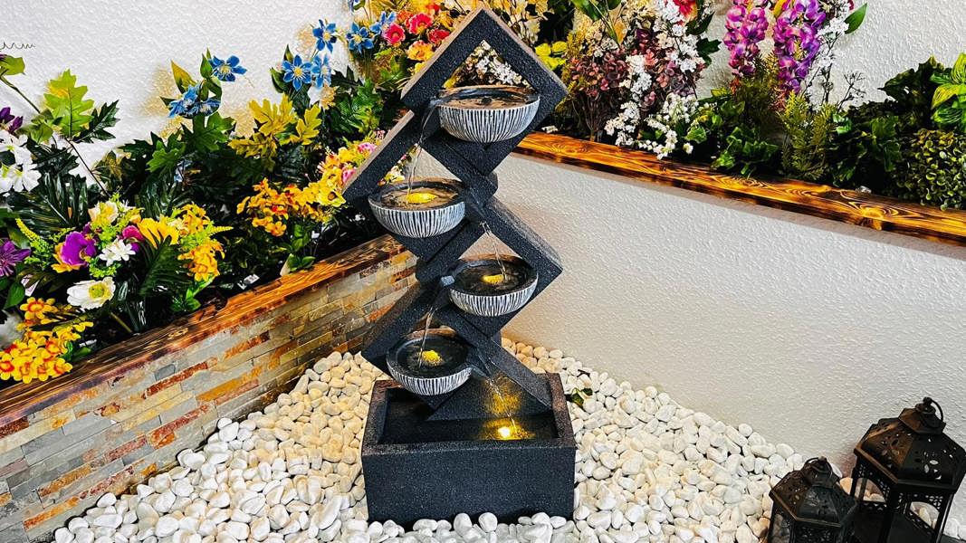 Tranquillity Water Features Diamond Pouring Bowls Contemporary Water Feature