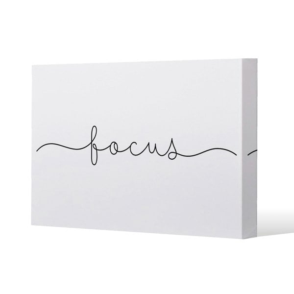 Benjamin Tate Design Text Focus Slim Style Canvas Print  40x60cm , 15mm Slim Real wood.