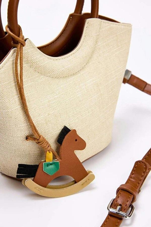 WOVCOR Women's Mini Shoulder Bag with Charm Detail