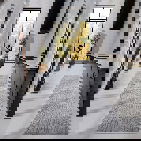 High Pile Grey Rug Chappe – Soft Geometric