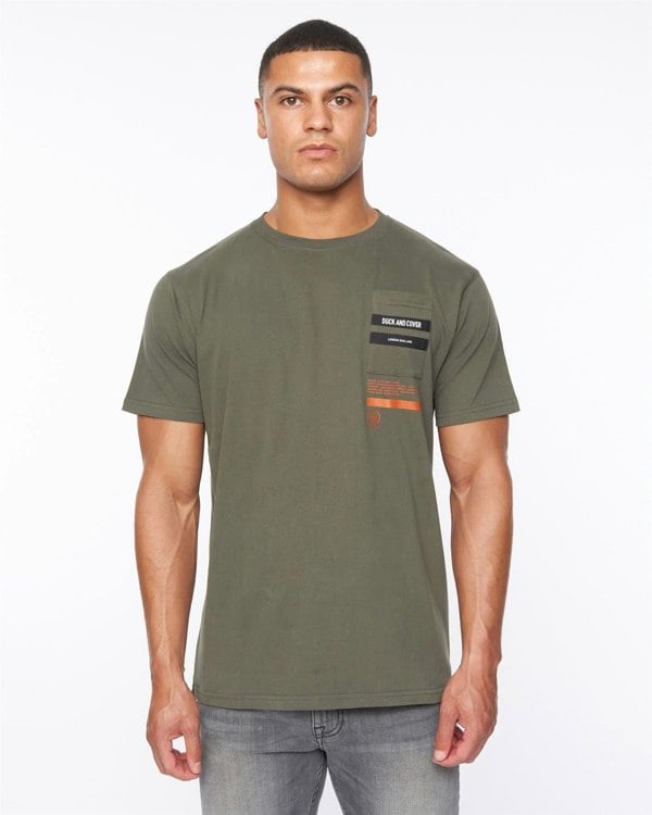 Duck and Cover Heningys T-Shirt Dark Olive