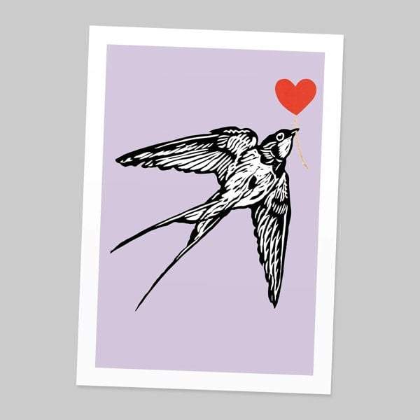 Hands & Hearts Swallow feathered friends print