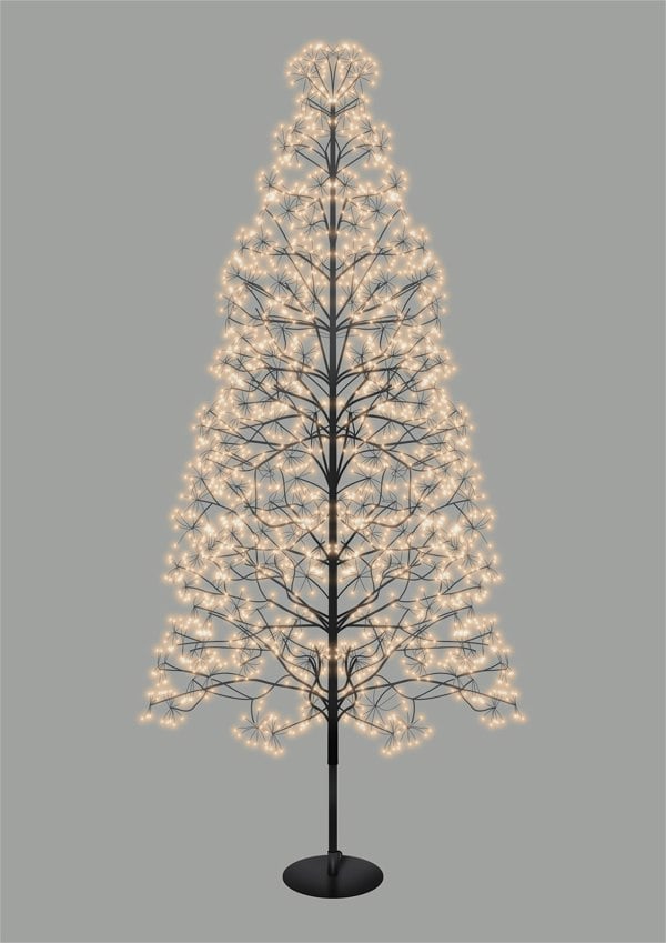 Xmas Haus 2.1m 4008 Gold Micro Led Black Firework Tree