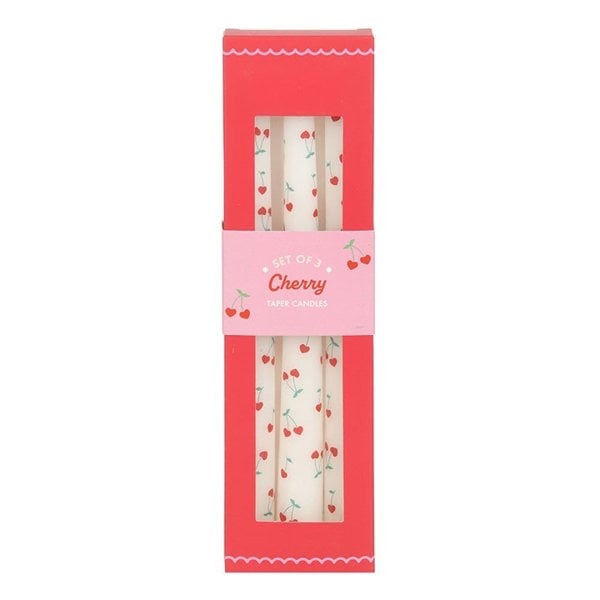 Serano Set of 3 Heart Cherry Taper Candles