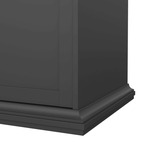 Wyld Haus Osaka Farmhouse Dark Grey Wooden Wardrobe 4 Doors 2 Drawers