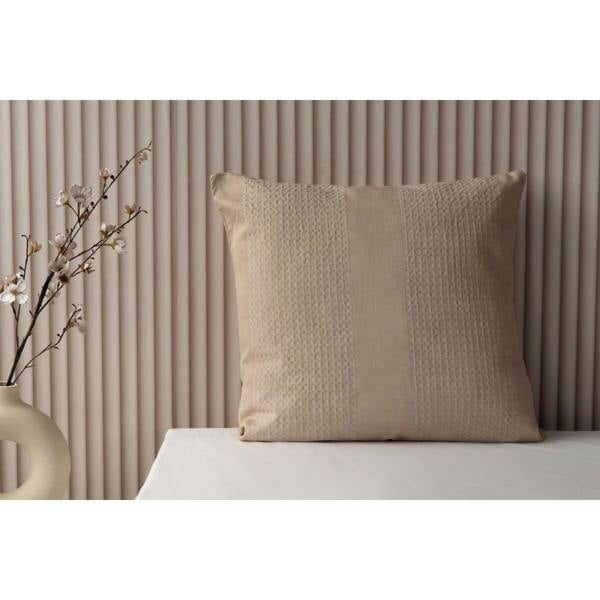 Belledorm Waffle Stripe Cushion Cover - Latte - 