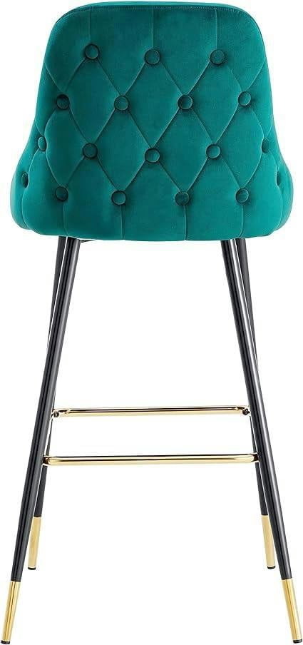 HYGRAD BUILT TO SURVIVE Velvet Bar Stools with Gold-Tipped Legs – Set of 2 | HYGRAD®
