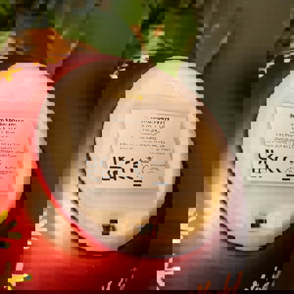 Samuel Alexander 15cm Battery Operated Light up Snowflake Glass Ball in Red with Warm White LEDs