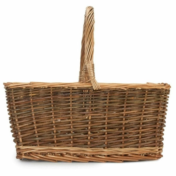 Rectangular Unpeeled Willow Shopping Basket