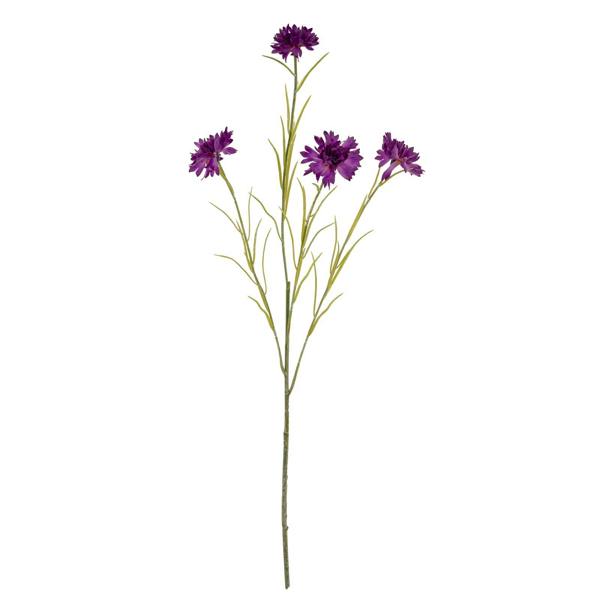 Wyld Haus Set of 3 Artificial Flowers Purple Cornflower Stems
