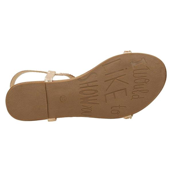 Spot On Ladies Spot On Flat Diamante T-Bar Sandals