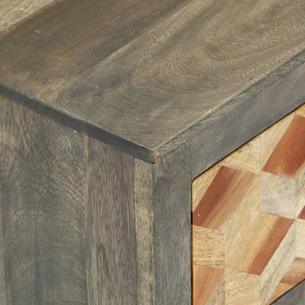 Berkfield Bedside Cabinet Grey 40x30x50 cm Solid Mango Wood