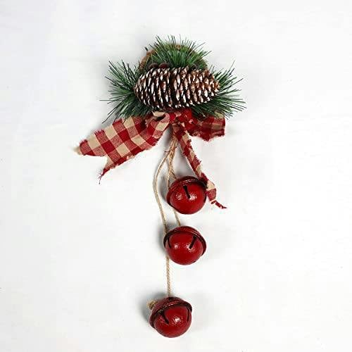 27 cm Red Christmas Hanging Decoration with Bells, Pinecones and Berries for Indoor Seasonal Styling image 5
