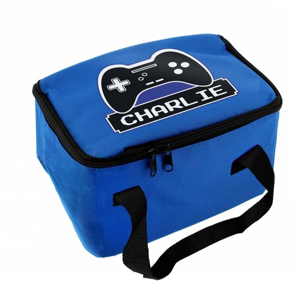 Personalised Memento Company Personalised Gaming Blue Lunch Bag