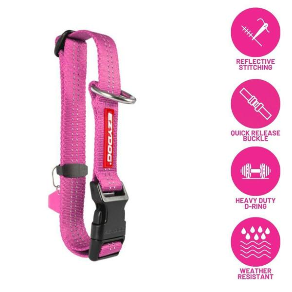 EzyDog Essential Adjustable Dog Collar in Pink