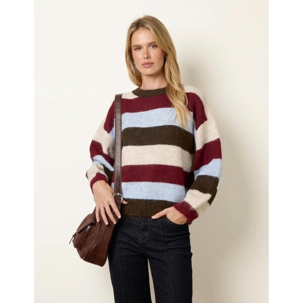 Blue Vanilla Striped Soft Knit Jumper