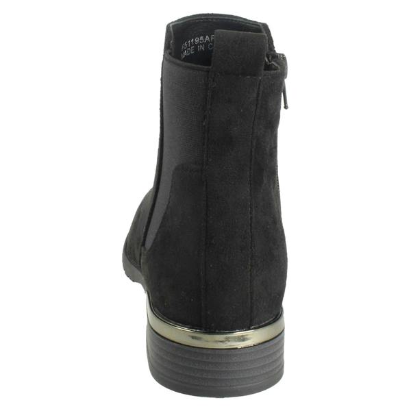 Spot On Ladies Spot On Low Heel Wide Fit Elastic Gussest Zip Ankle Boots F51195