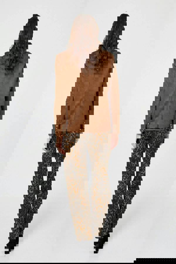 Brown | Faux Suede Pocket Front Slim Jacket