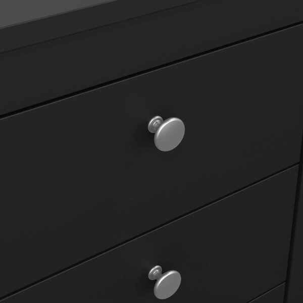 Wyld Haus Gossmere Matt Black Bedside Table 3 Drawers