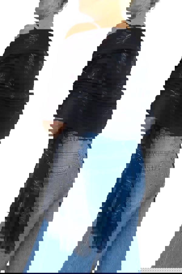 Paulo Due Feather Print Lightweight Scarf with Gold Lurex Detail