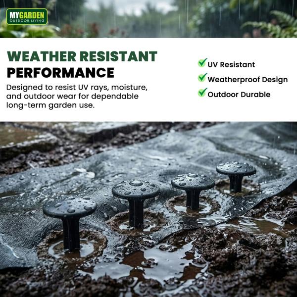 My Garden Outdoor Living My Garden Weed Membrane Pegs 100 Pack - 16cm Heavy Duty Plastic Ground Pegs for Weed Fabric, Netting & Grass