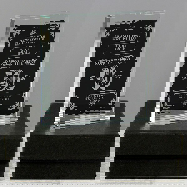 Personalised Memento Company Personalised Birthday Vintage Typography Crystal Token