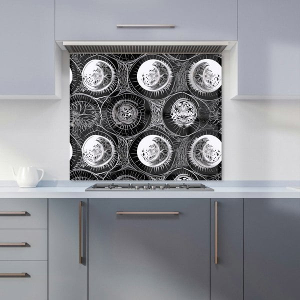 Warren Reed - Designer Black White Moon and Sun Kitchen Splashback