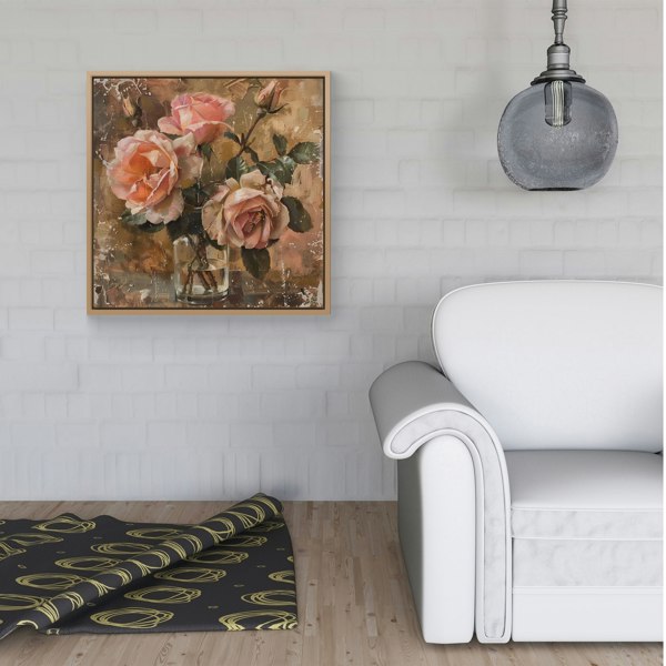 Warren Reed Vintage Roses Framed Canvas