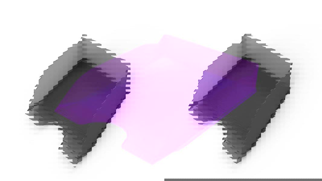 Durable Stackable Letter Tray | Document Paper File | 6 Pack | A4+ Clear Purple