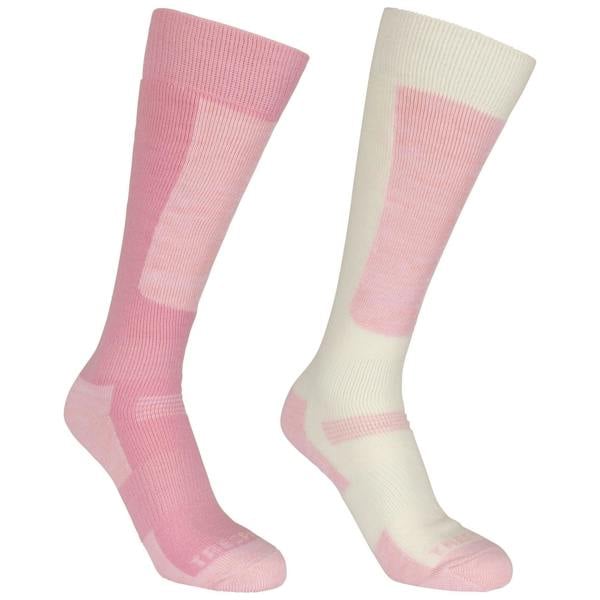 Trespass Childrens/Kids Convex Ski Socks (Pack of 2) - Candy Pink/Off White - 
