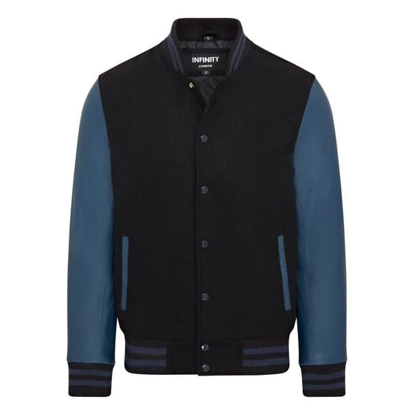 Infinity Leather Letterman Baseball Wool Leather Varsity Bomber Jacket - Genoa
