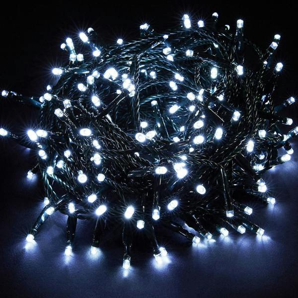 Cool White LED Multifunction Outdoor String Fairy Lights with Timer, Size Options 100 to 2000 LEDs image 1