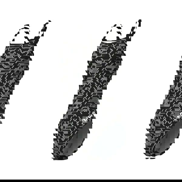 Black and white geometric Arena Escape Challenge one-piece swimsuit